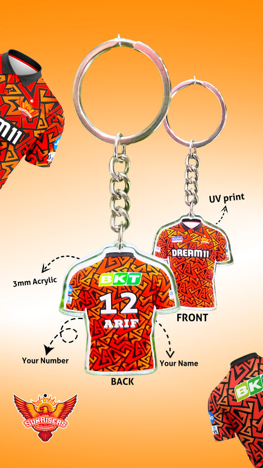 Hyderabad Jersey Keychain – Add Your Name & Lucky Number!