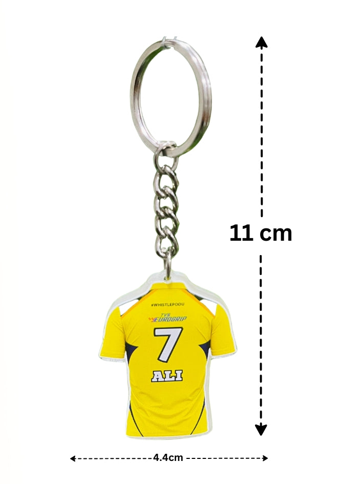 Chennai Jersey Keychain – Add Your Name & Lucky Number!