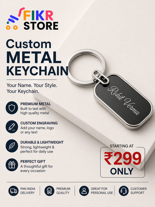 Custom Metal Keychain – Personalized Name Engraved Premium Keychain