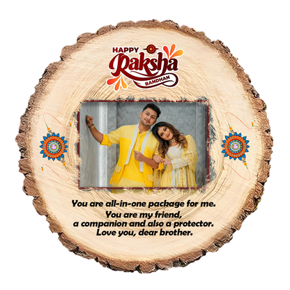 Circle of Love – Personalized Rakhi Wooden Frame - 12.5 x 12.5 CMS