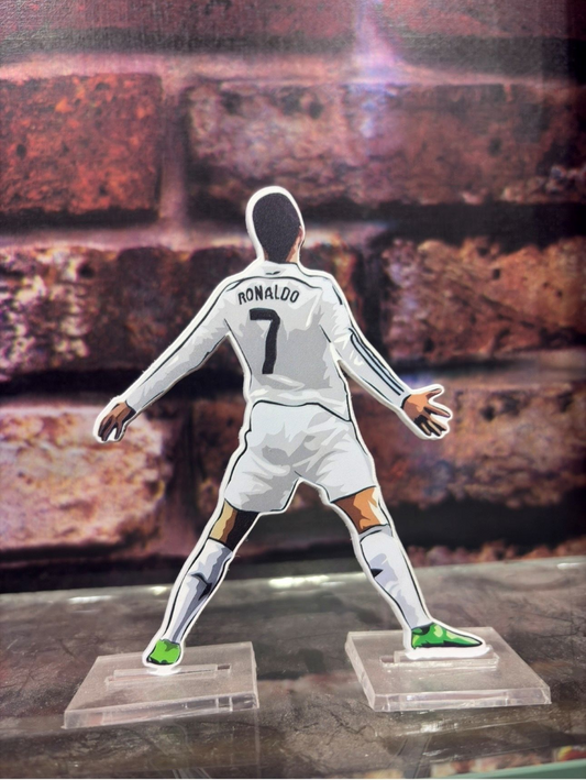 CR7 GOAT Celebration Mini Standee – White Jersey Edition