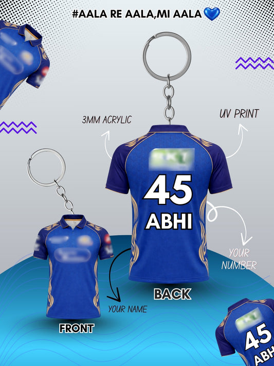 Mumbai Jersey Keychain 2026 – Personalized with Your Name & Number!