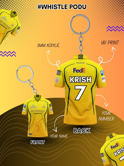 Chennai Jersey Keychain 2026 – Add Your Name & Lucky Number!
